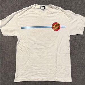 Santa Cruz Skateboards White Tee with Red Logo
